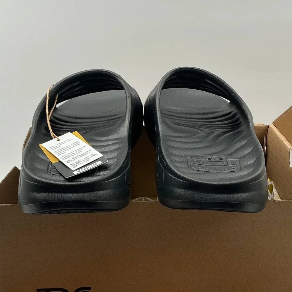 Teva Apretrail Slide Black Mens 9 Womens 11 Recovery Sandals 1165790-W